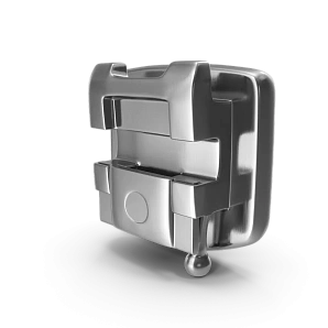 Metal self-ligating braces