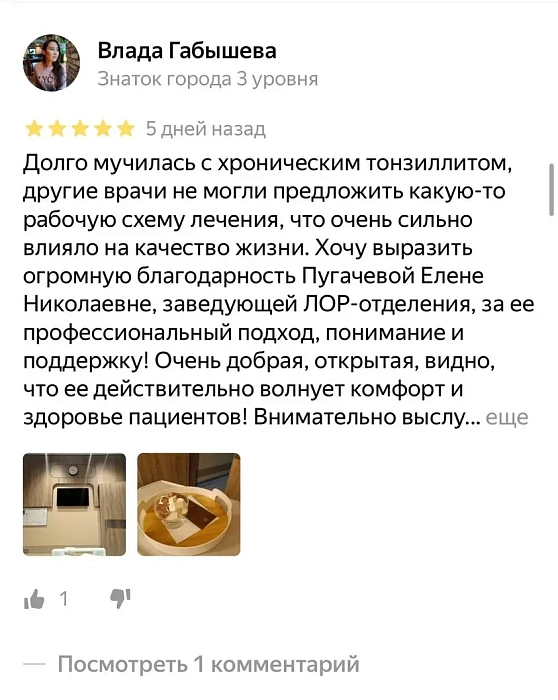 Комментарий с Яндекс Карты