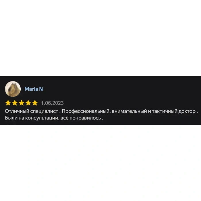 Comment from Yandex.Maps